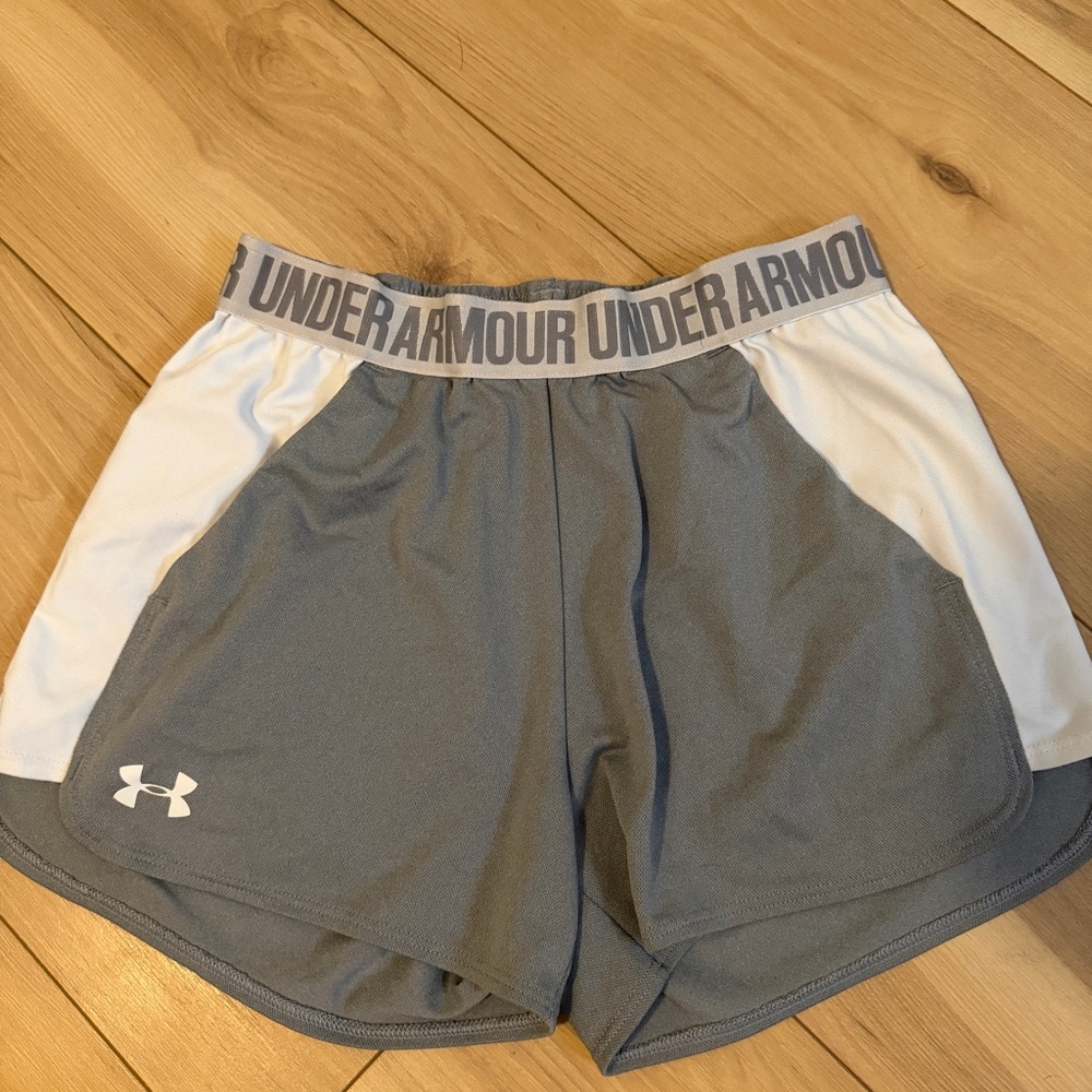 Under Armour Women's Athletic Shorts in Gray and White